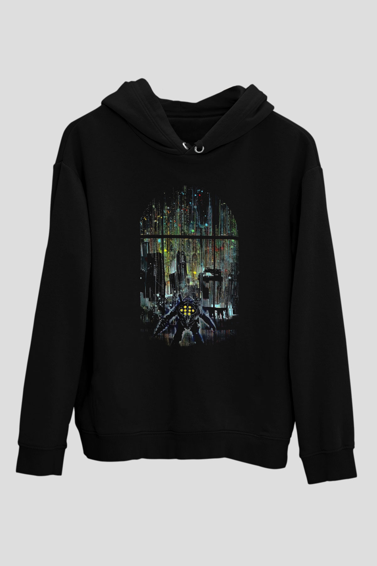 Bioshock James Baskılı Unisex Siyah Kapüşonlu Sweatshirt