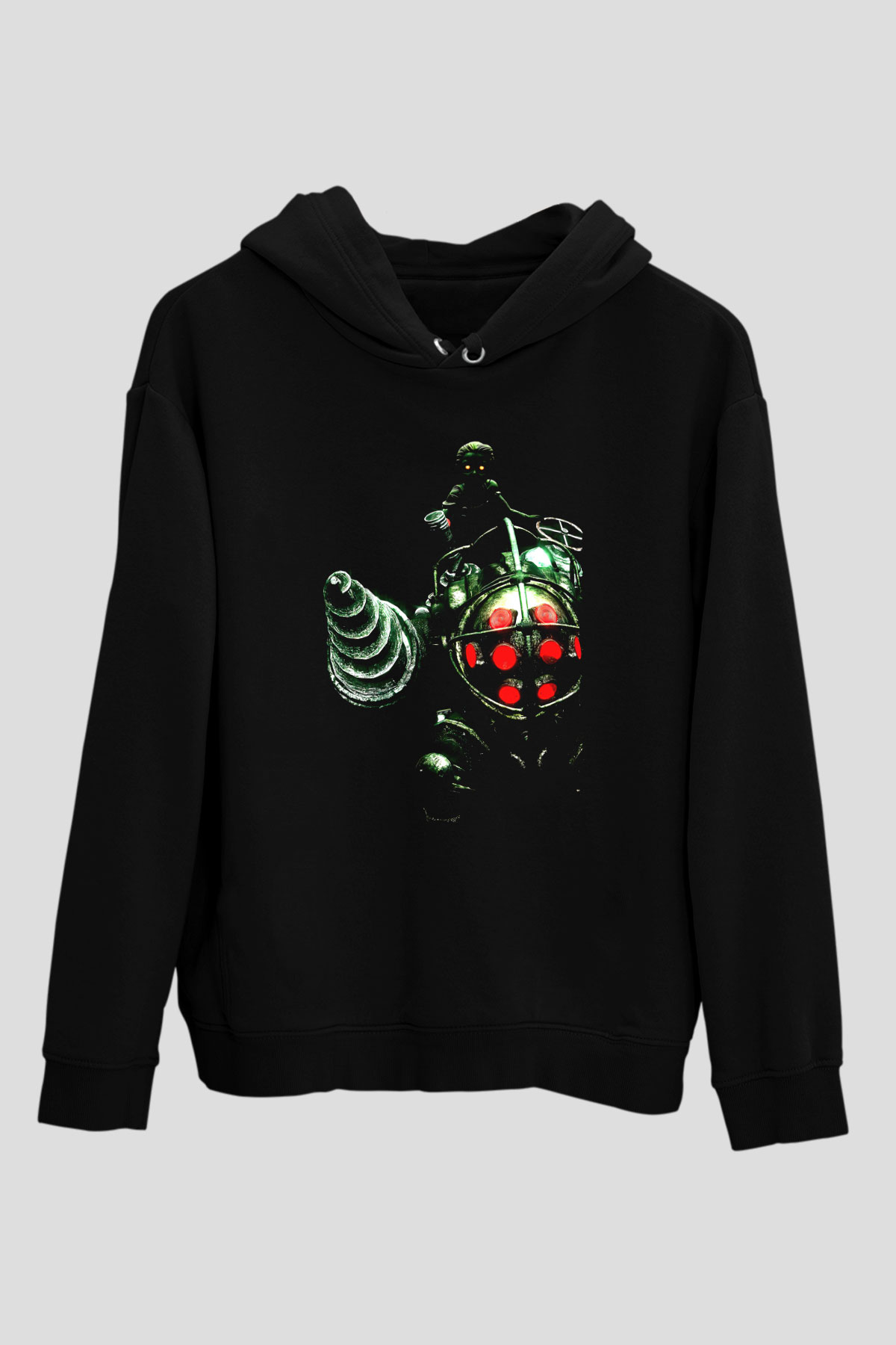 Bioshock James Baskılı Unisex Siyah Kapüşonlu Sweatshirt