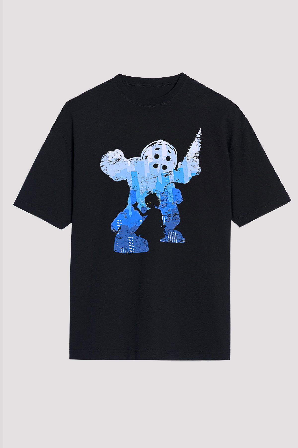 Bioshock James Baskılı Unisex Siyah Oversize Tişört - Tshirt