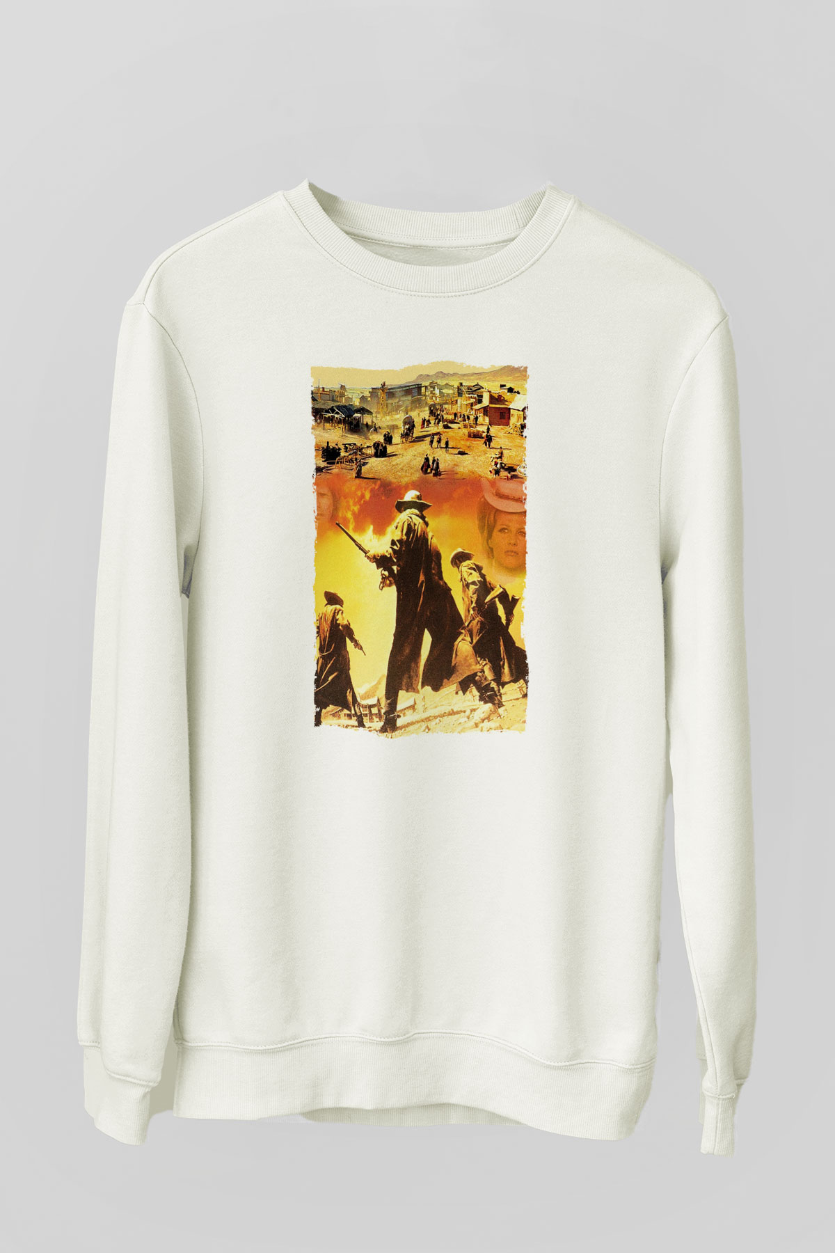 Bir Zamanlar Batıda (Once Upon a Time in the West) Baskılı Beyaz Sweatshirt