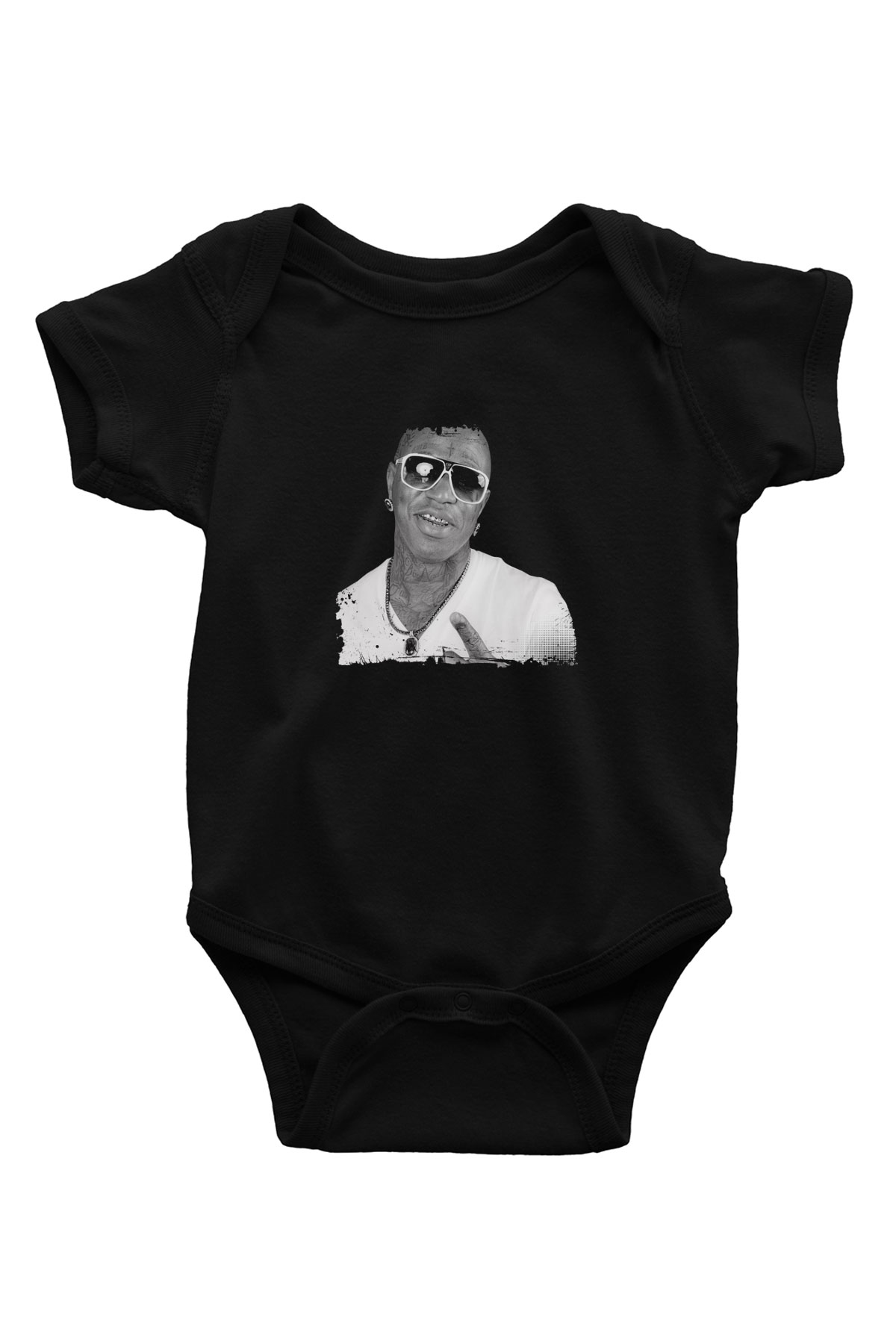 Birdman Baskılı Unisex Siyah Bebek Body - Zıbın