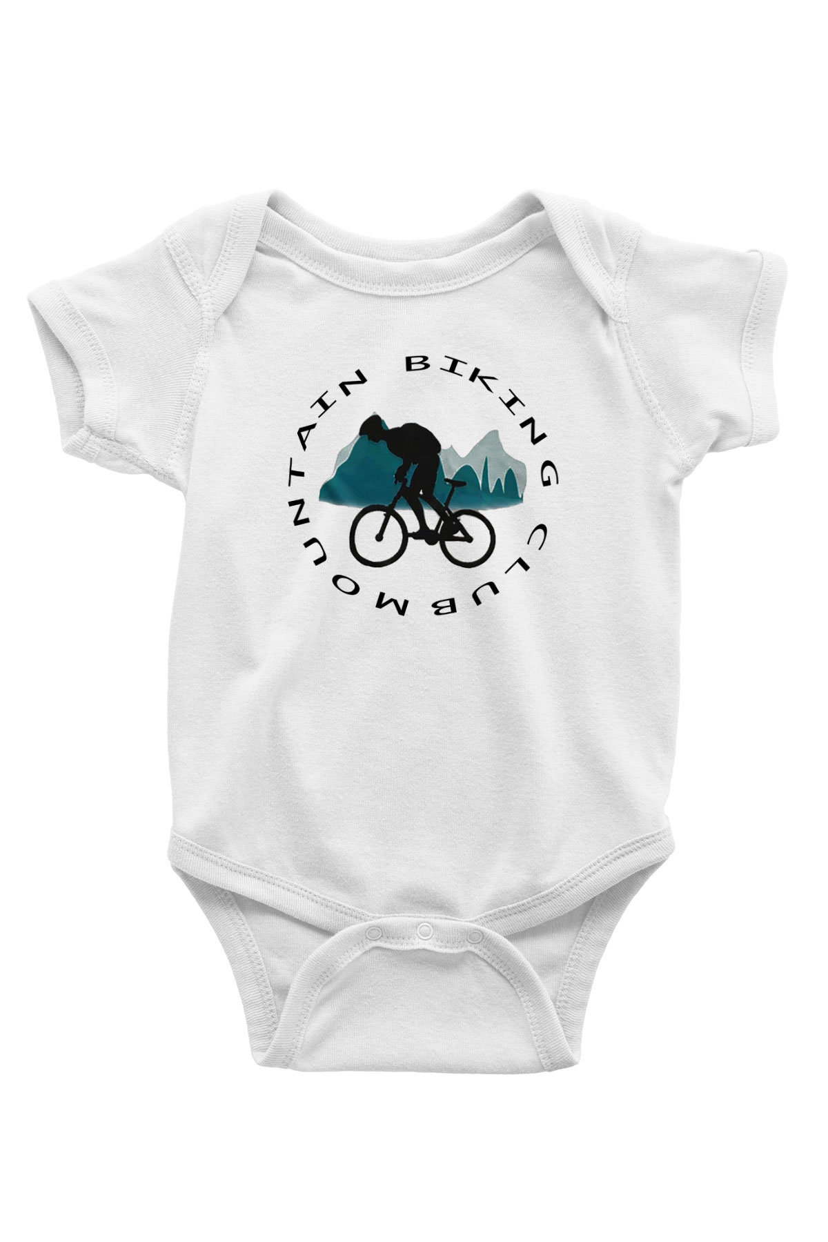 Bisiklet Baskılı Beyaz Unisex Bebek Body - Zıbın