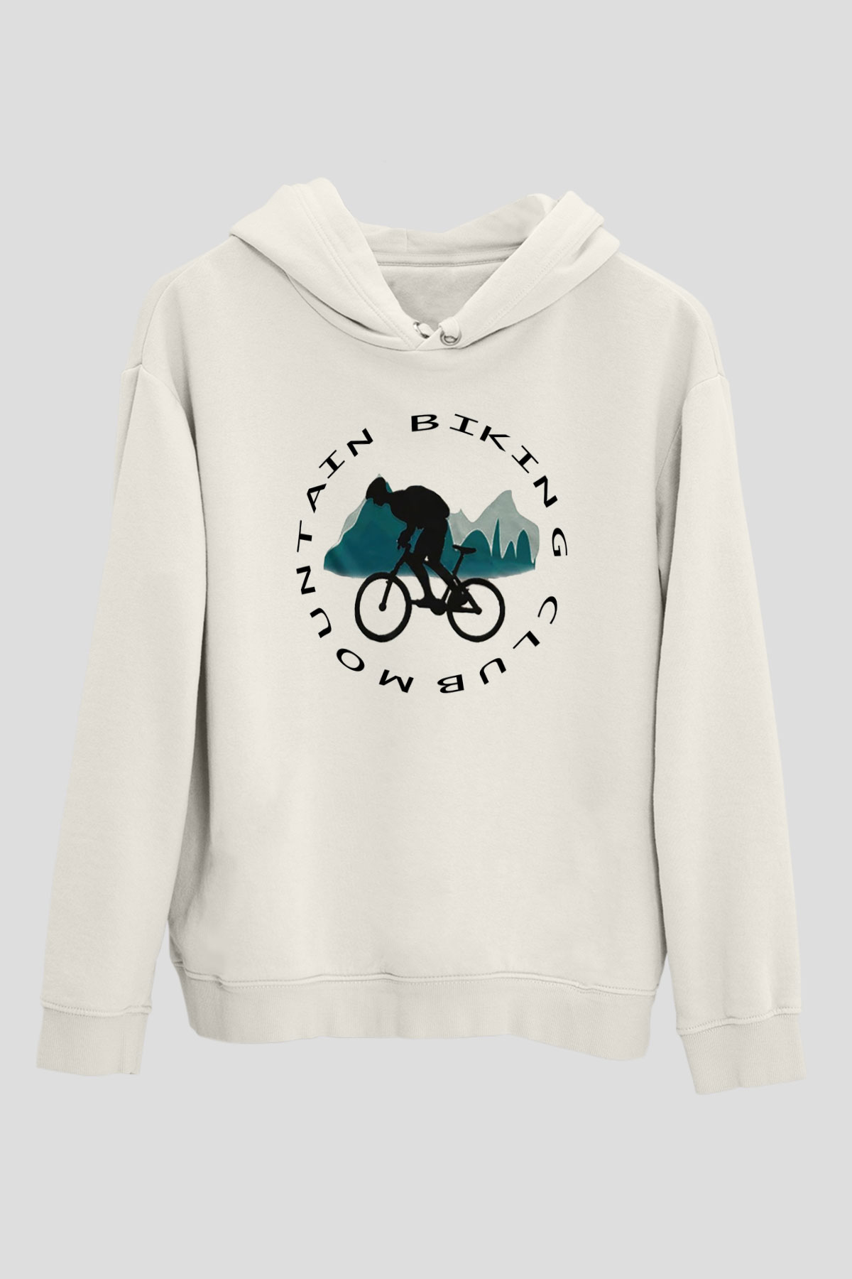 Bisiklet Beyaz Unisex Hoodie