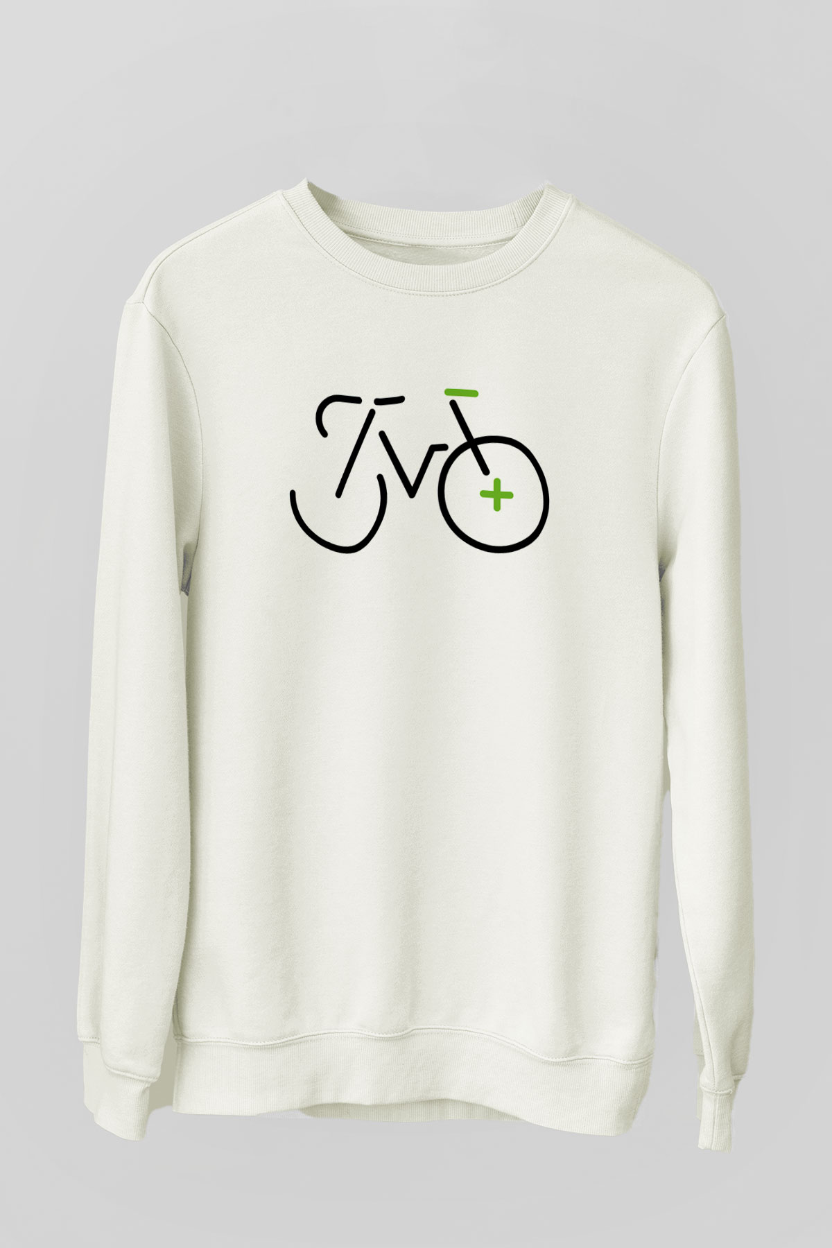 Bisiklet Beyaz Unisex Sweatshirt