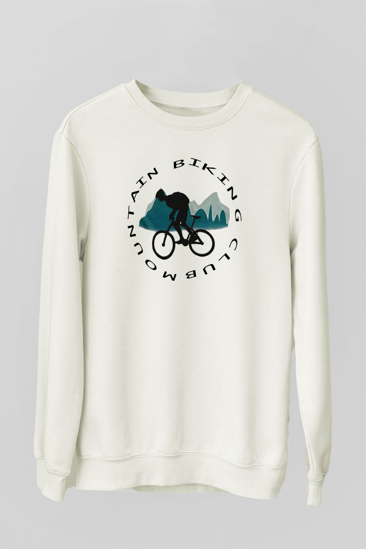 Bisiklet Beyaz Unisex Sweatshirt