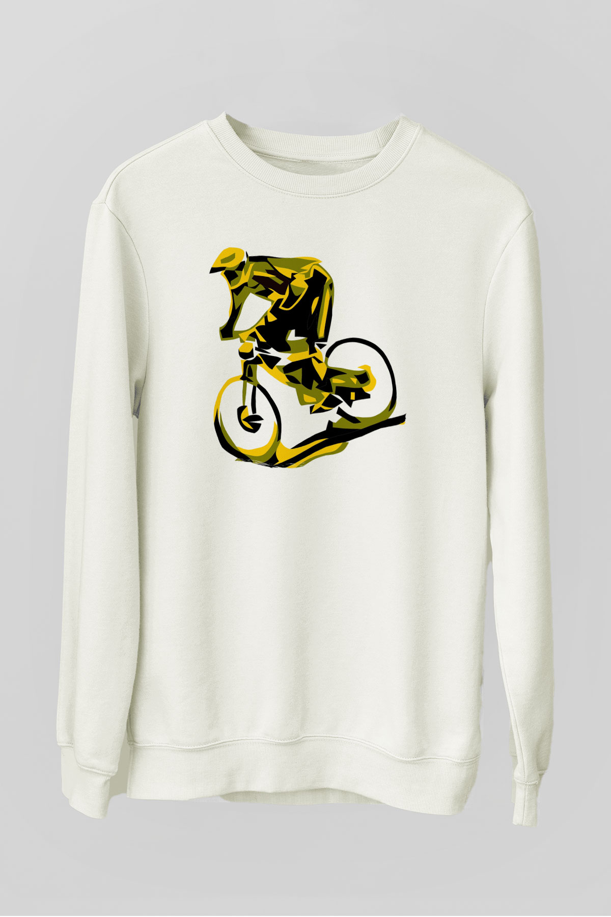 Bisiklet Beyaz Unisex Sweatshirt
