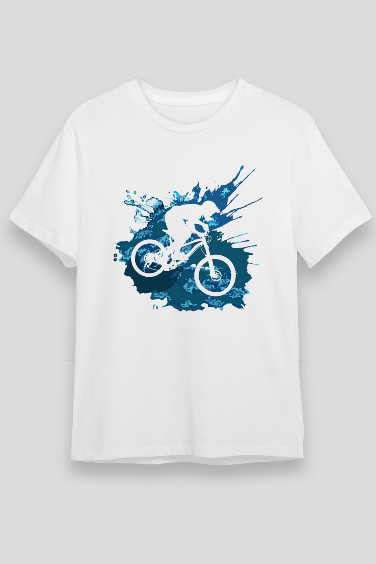 Bisiklet Beyaz Unisex Tişört T-Shirt - TişörtFabrikası