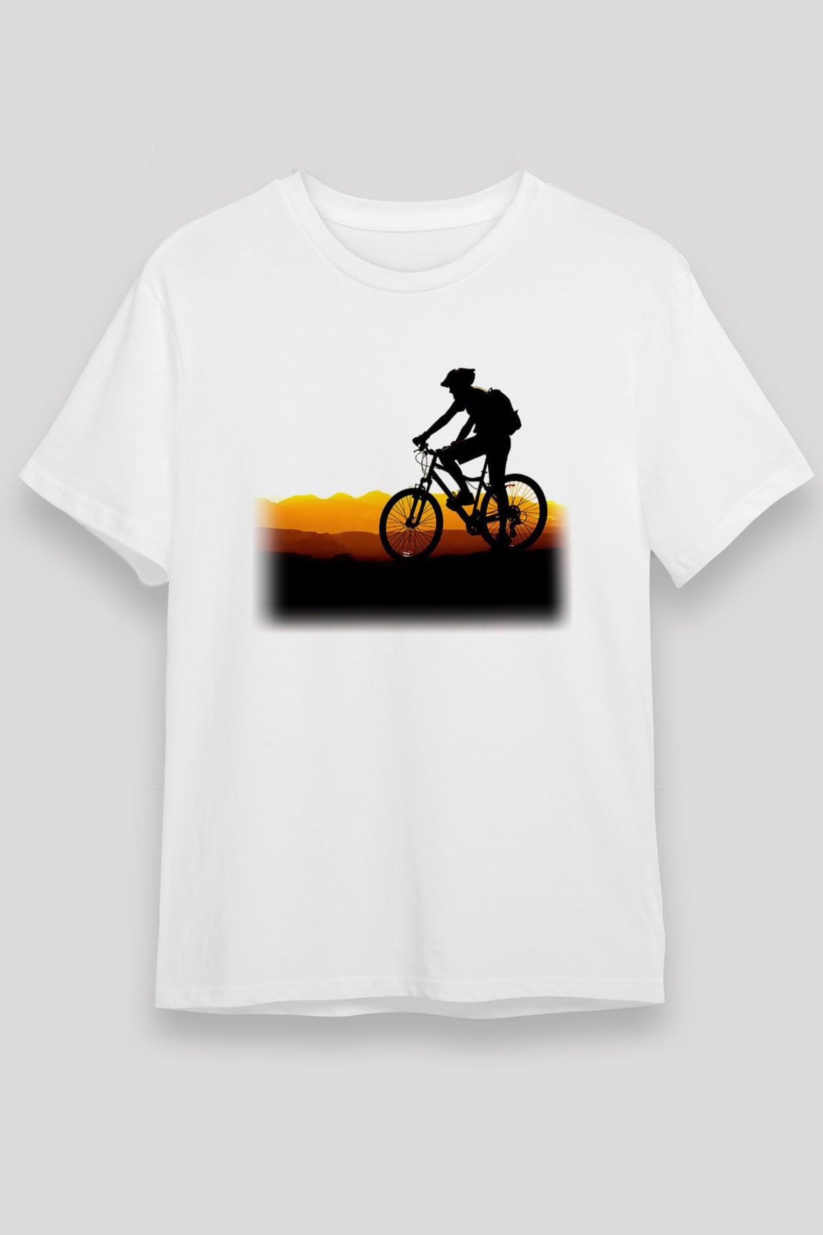 Bisiklet Beyaz Unisex Tişört T-Shirt - TişörtFabrikası