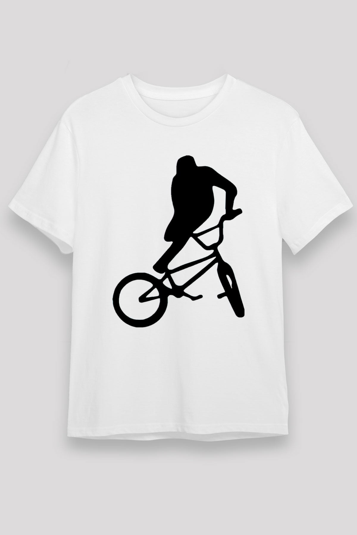 Bisiklet Beyaz Unisex Tişört T-Shirt - TişörtFabrikası