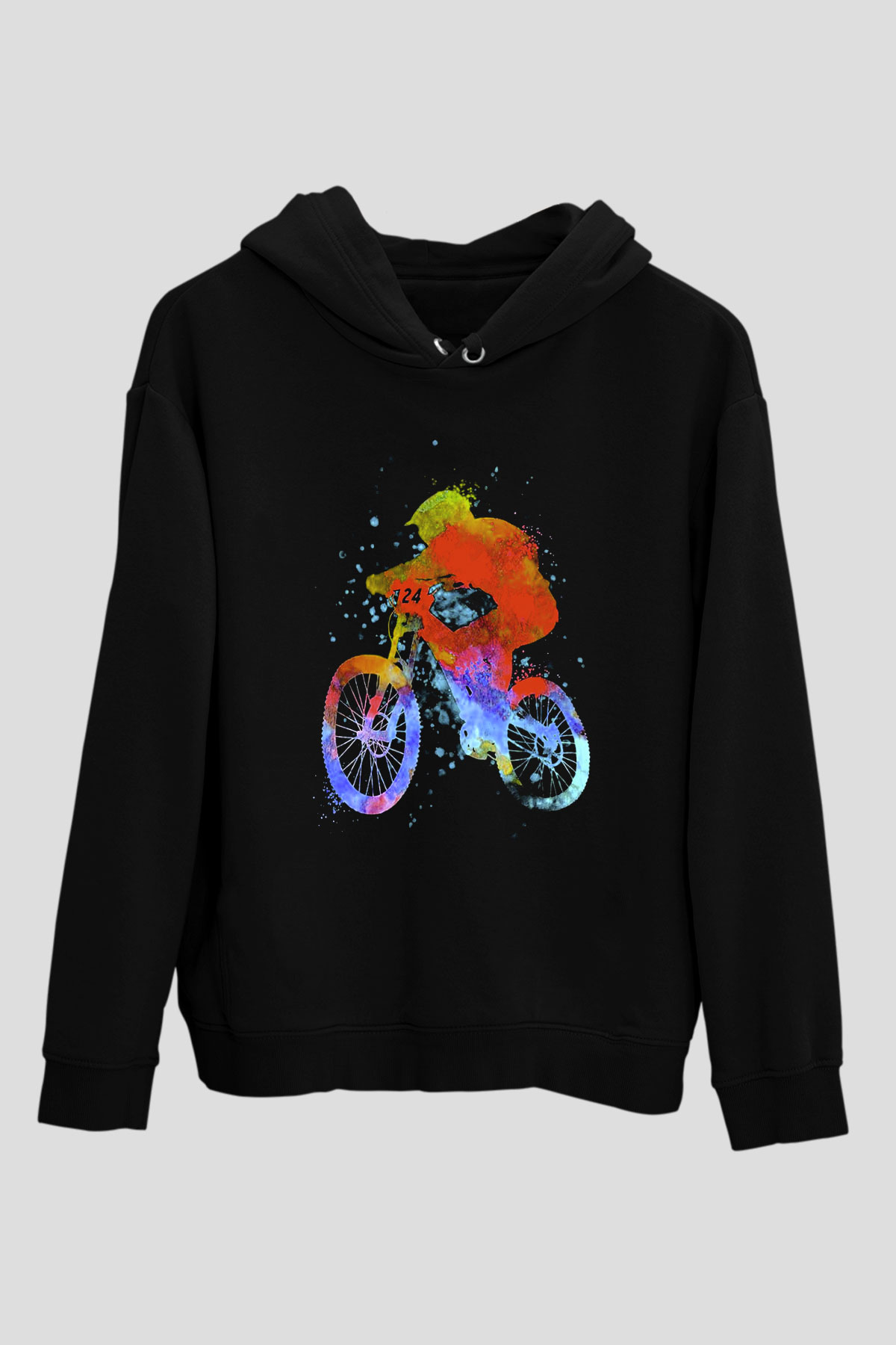 Bisiklet Siyah Unisex Hoodie