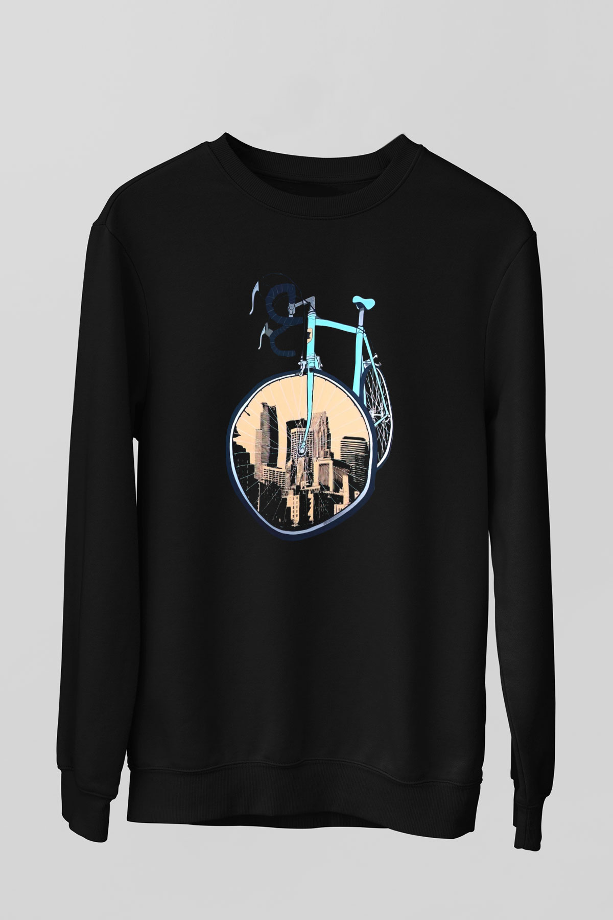 Bisiklet Siyah Unisex Sweatshirt