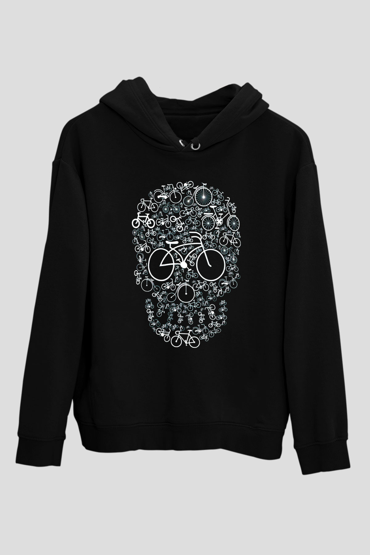 Bisikletçi KurukafaSiyah  Unisex Hoodie