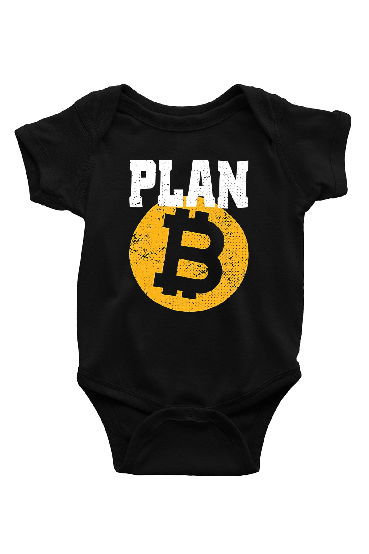Bitcoin Baskılı Unisex Siyah Bebek Body - Zıbın