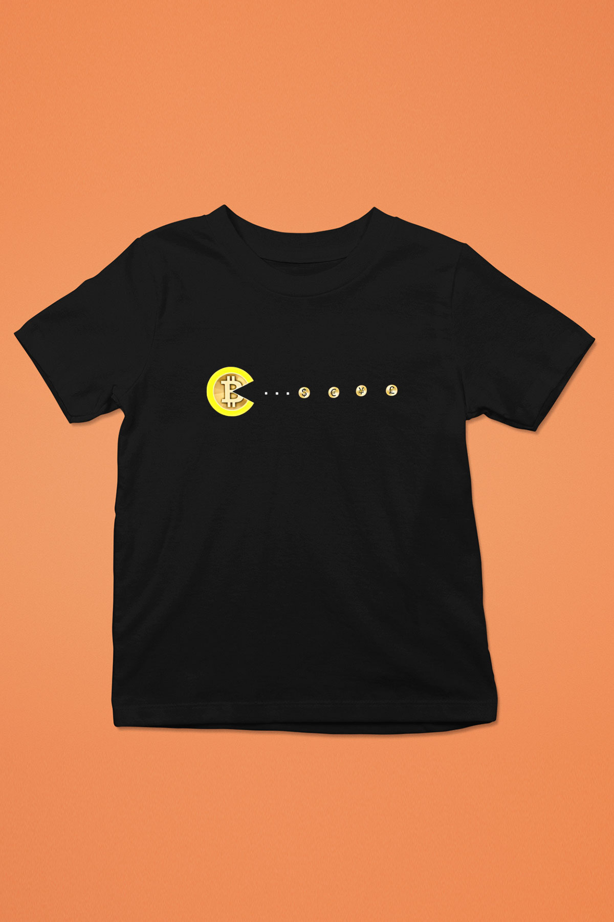 Bitcoin Baskılı Unisex Siyah Çocuk Tişört - Tshirt