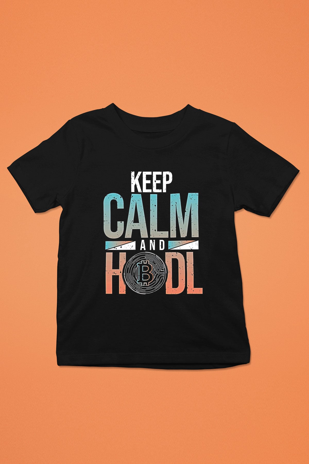 Bitcoin Baskılı Unisex Siyah Çocuk Tişört - Tshirt