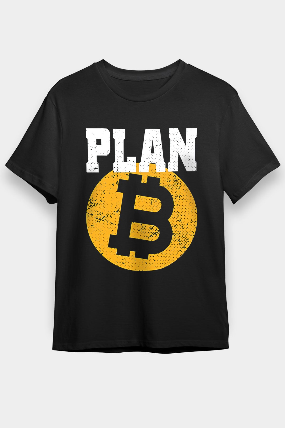 Bitcoin Baskılı Unisex Siyah Tişört - Tshirt