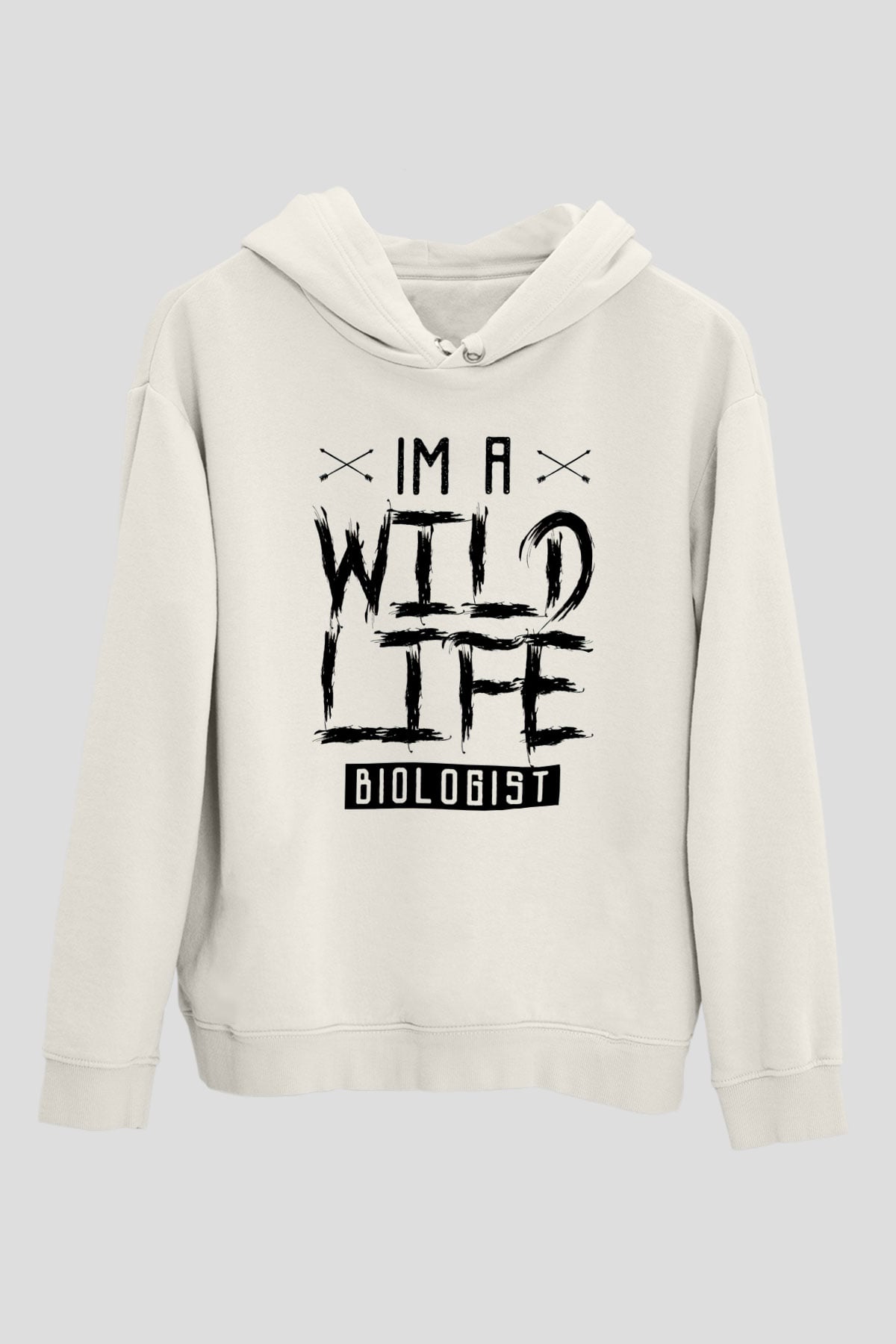 Biyolog Beyaz Unisex Kapüşonlu Sweatshirt