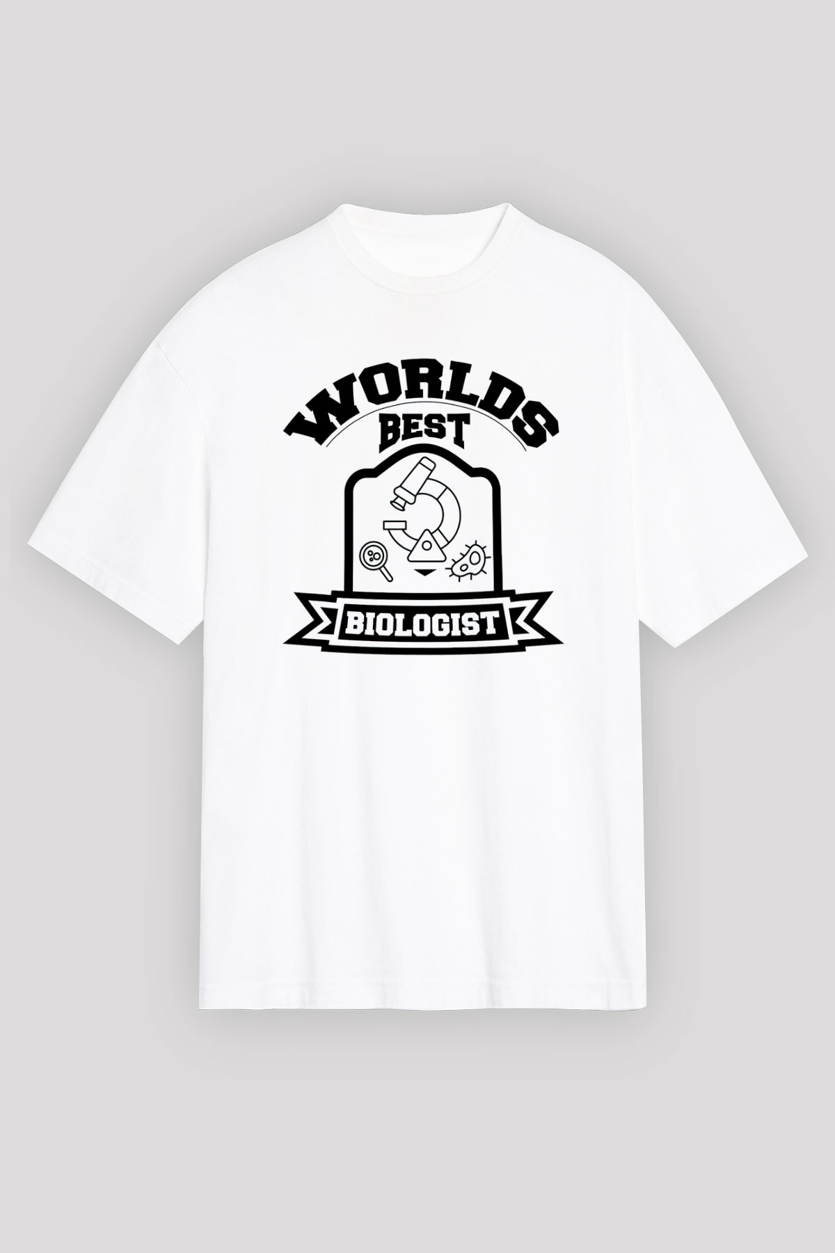 Biyolog Beyaz Oversize Tişört Oversize T-shirt - TişörtFabrikası