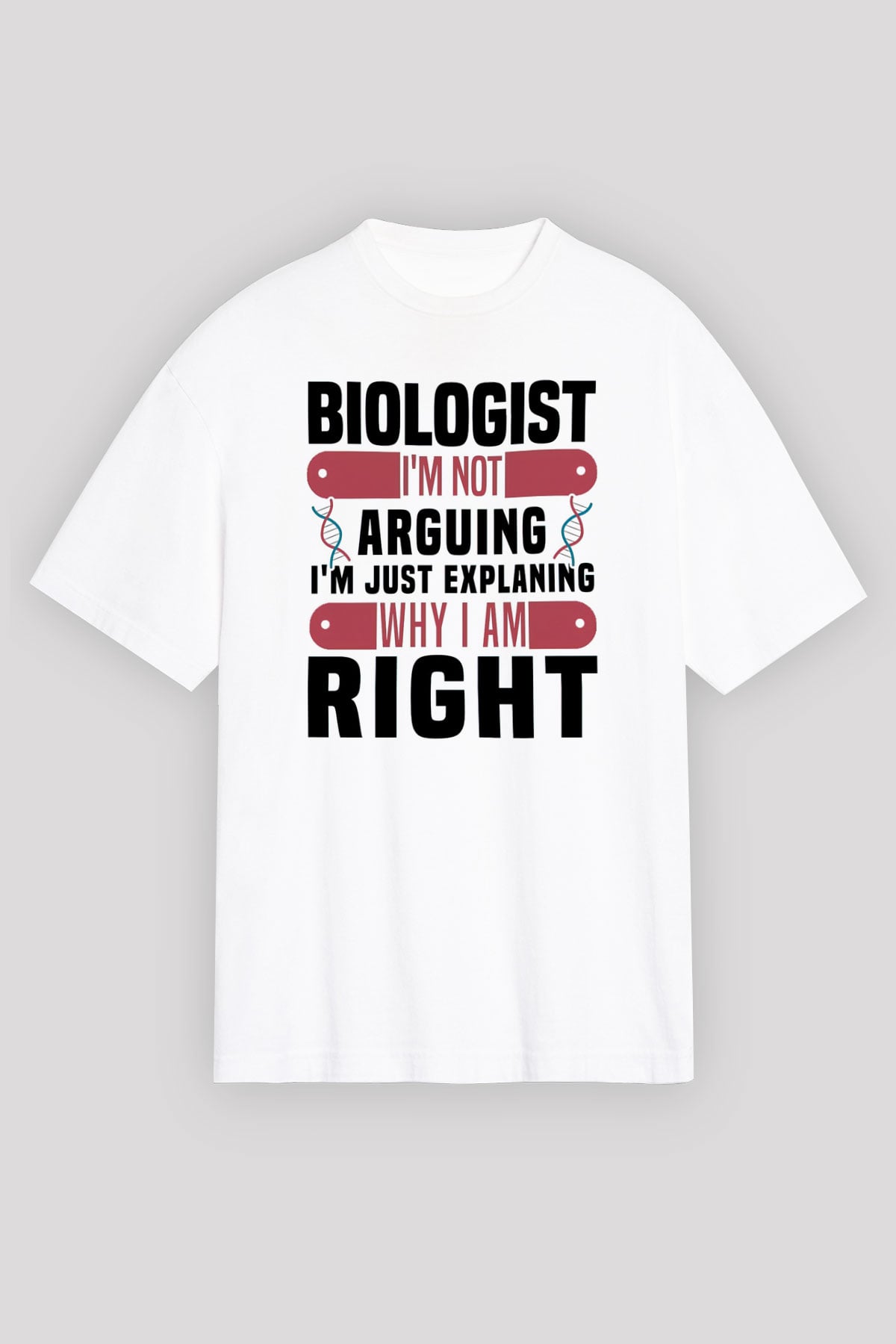 Biyolog Beyaz Oversize Tişört Oversize T-shirt - TişörtFabrikası
