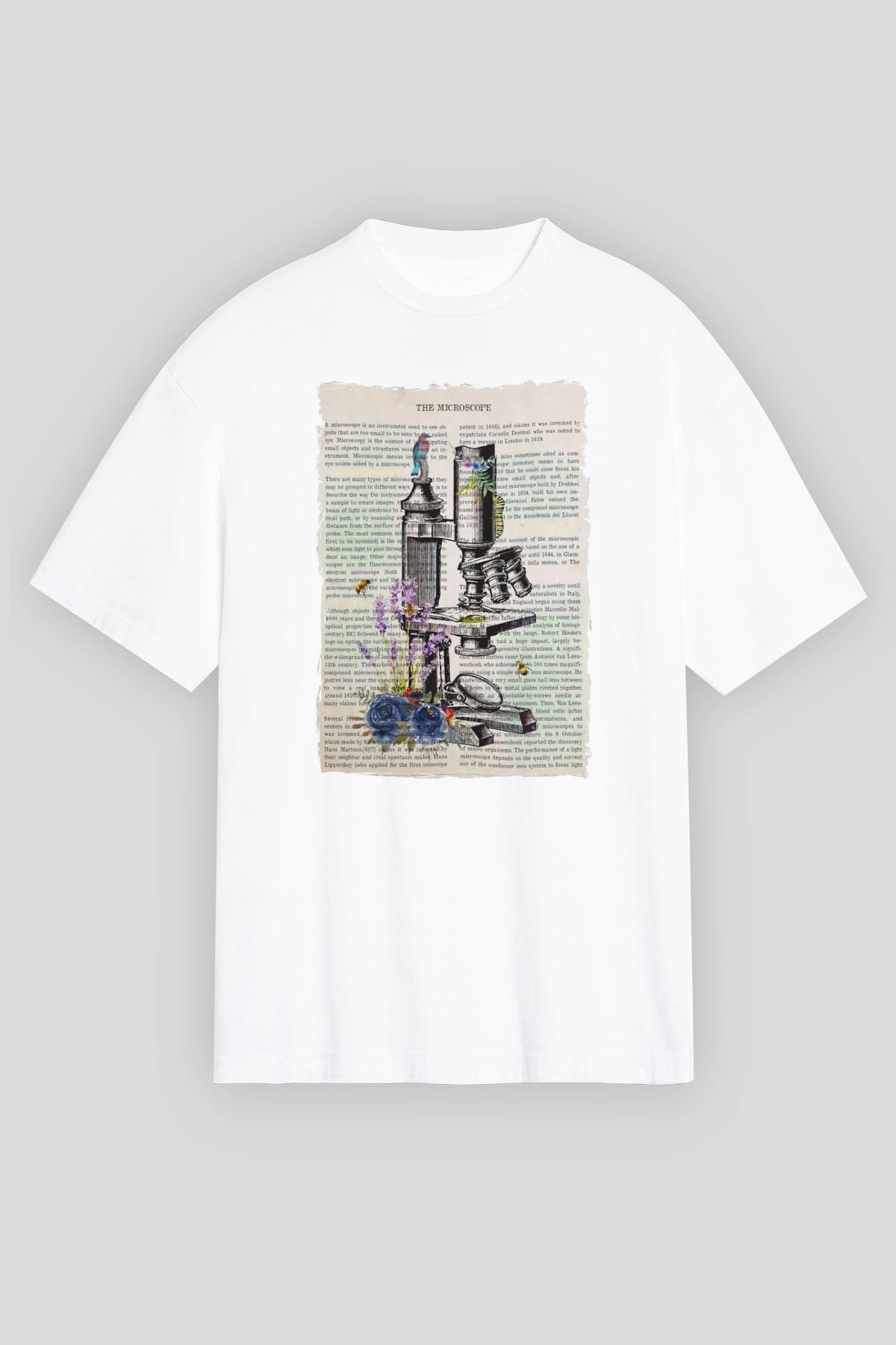 Biyolog Beyaz Oversize Tişört Oversize T-shirt - TişörtFabrikası