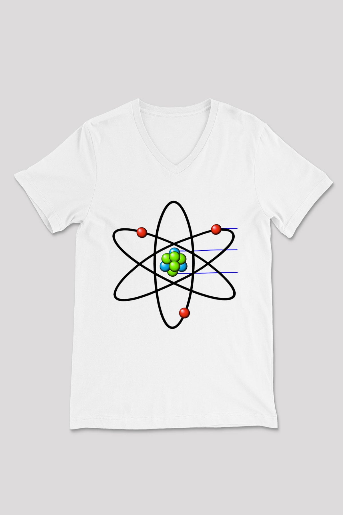 Biyolog Beyaz Unisex V Yaka Tişört T-Shirt