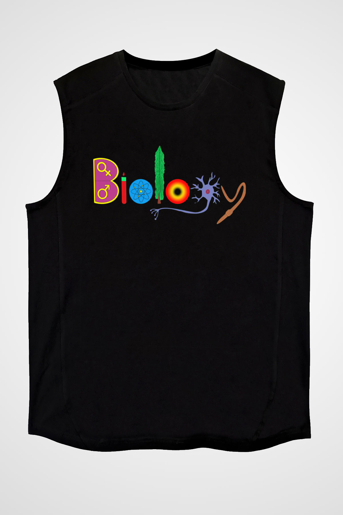 Biyolog Siyah Unisex Kolsuz Tişört