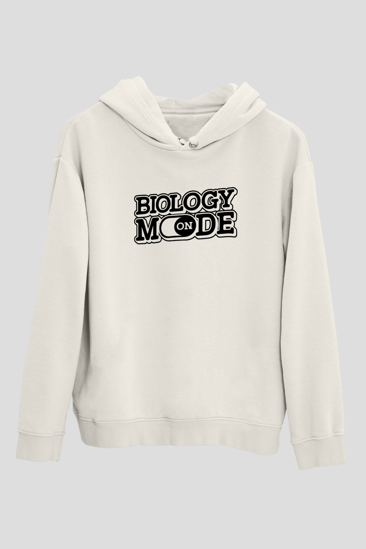 Biyoloji Baskılı Unisex Ekru Hoodie