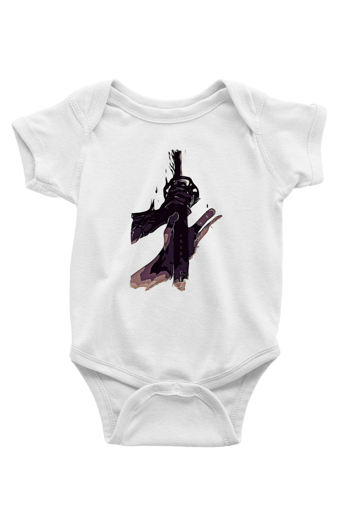Black Clover Baskılı Beyaz Unisex Bebek Body - Zıbın