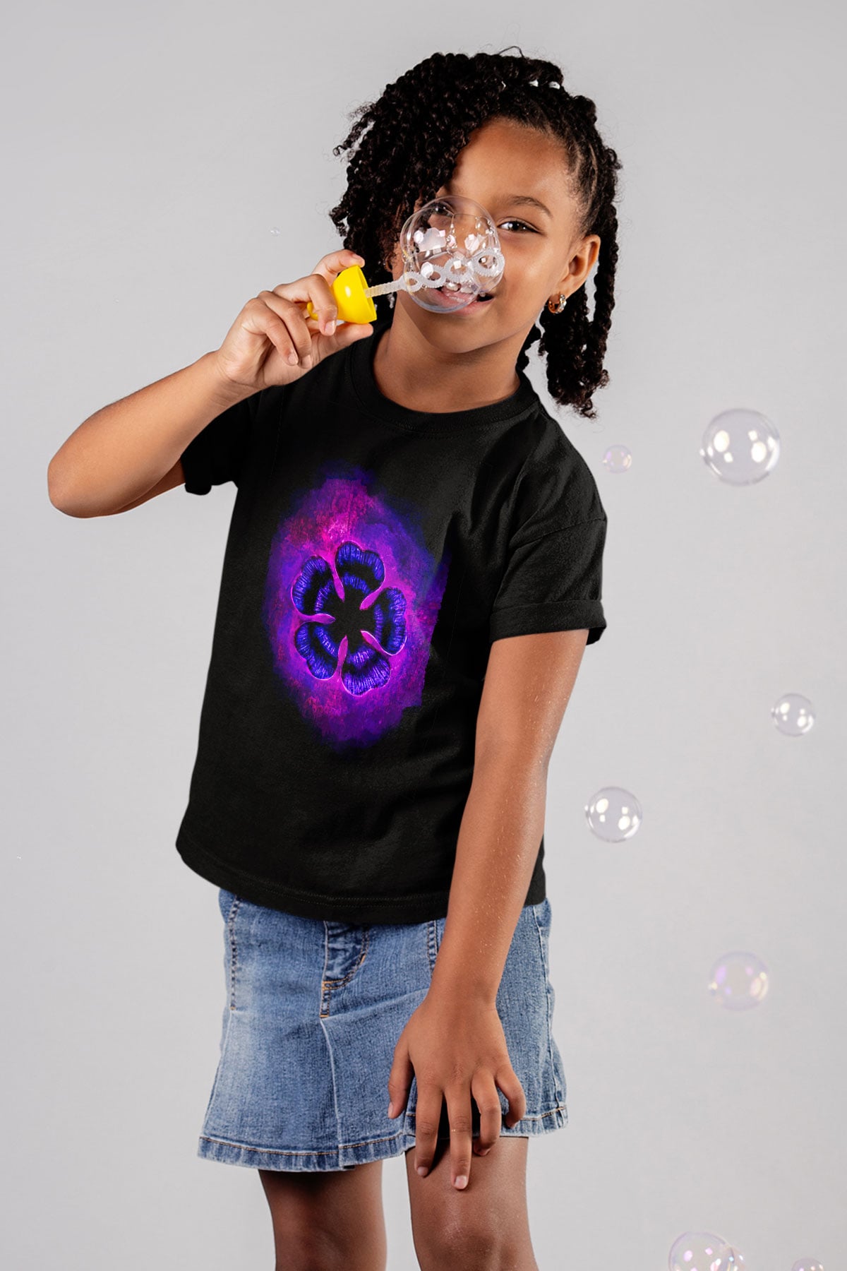 Black Clover Baskılı Unisex Siyah Çocuk Tişört - Tshirt