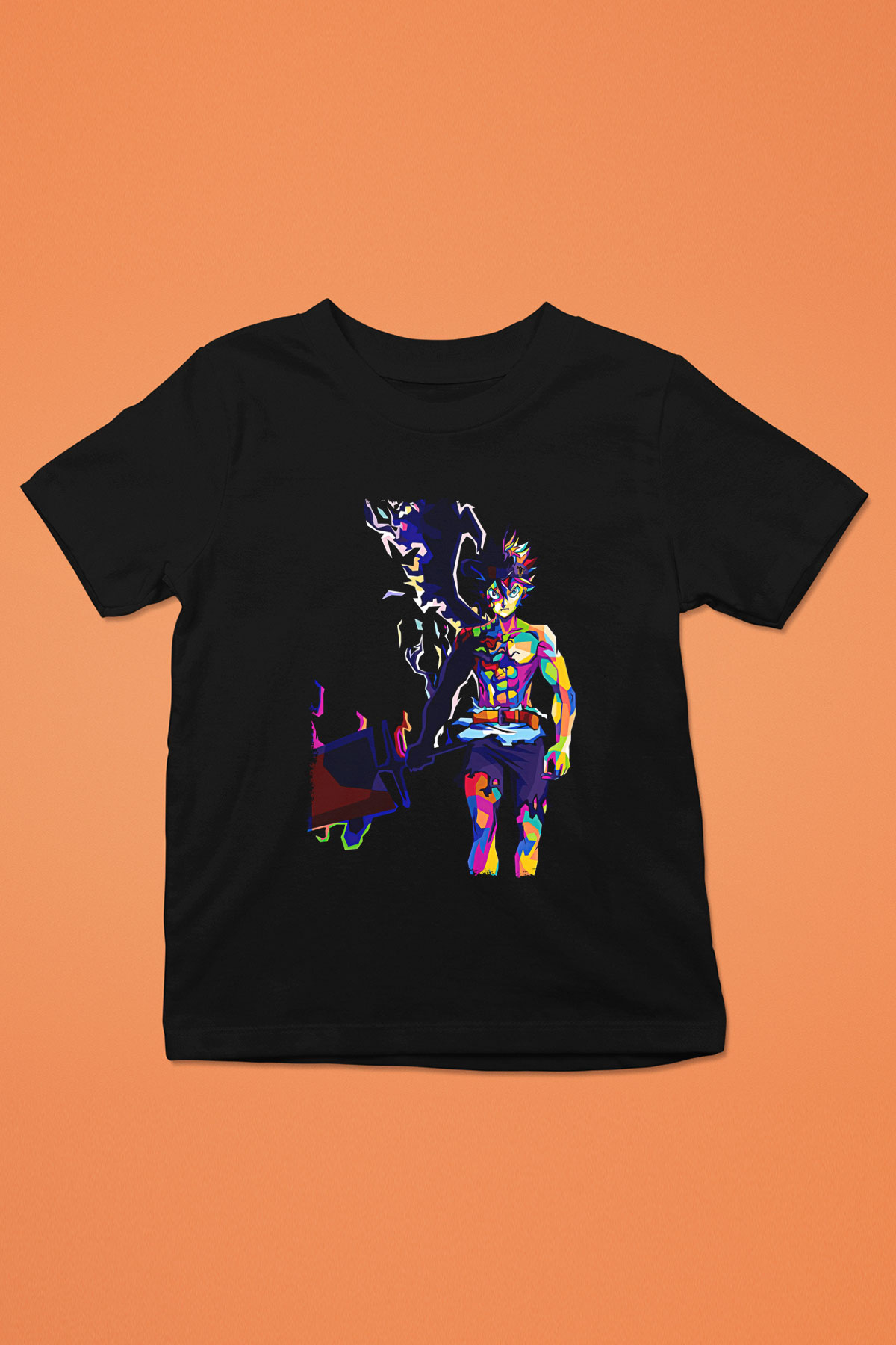 Black Clover Baskılı Unisex Siyah Çocuk Tişört - Tshirt