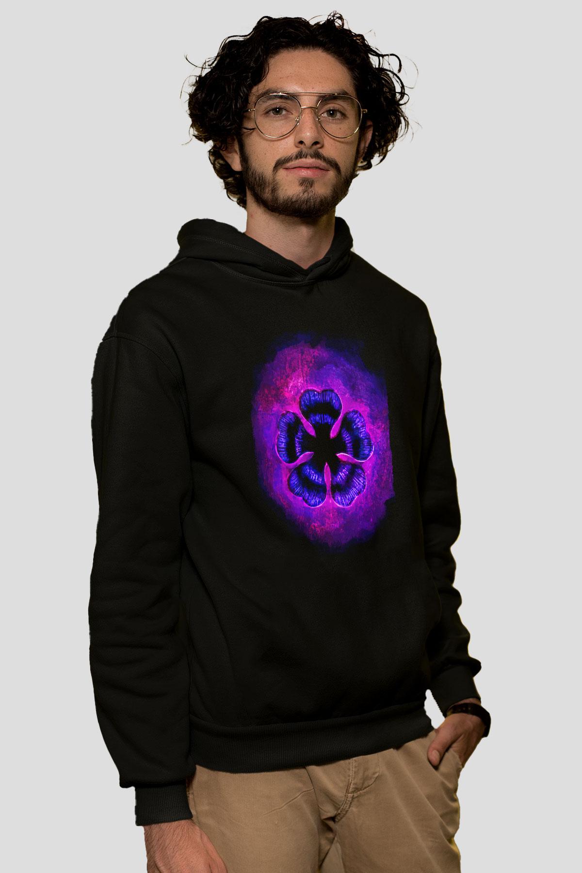 Black Clover Baskılı Unisex Siyah Hoodie