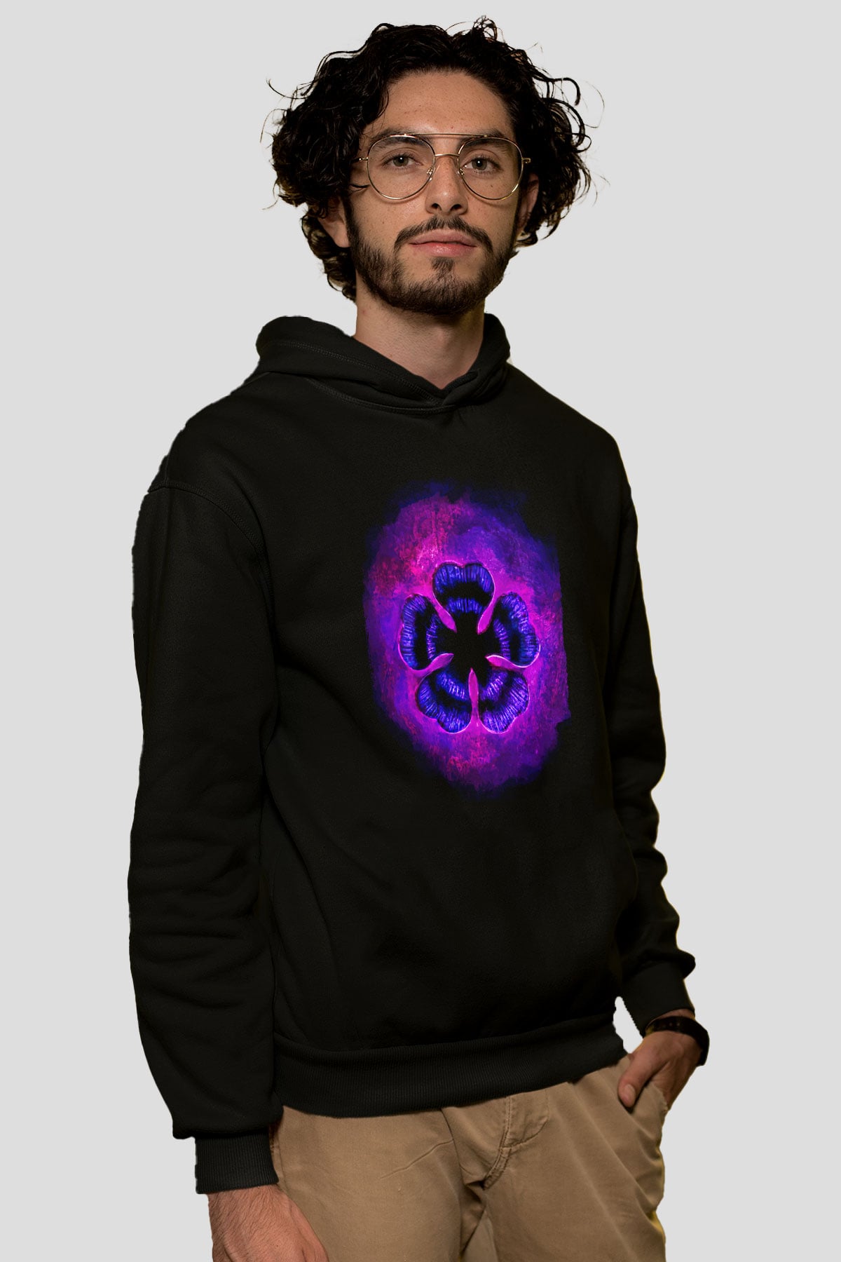 Black Clover Baskılı Unisex Siyah Hoodie