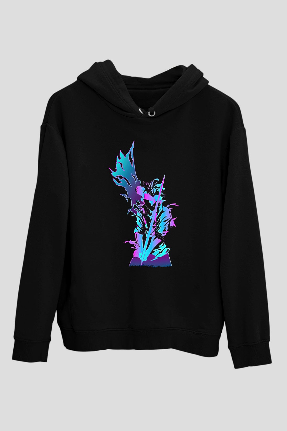 Black Clover Baskılı Unisex Siyah Hoodie