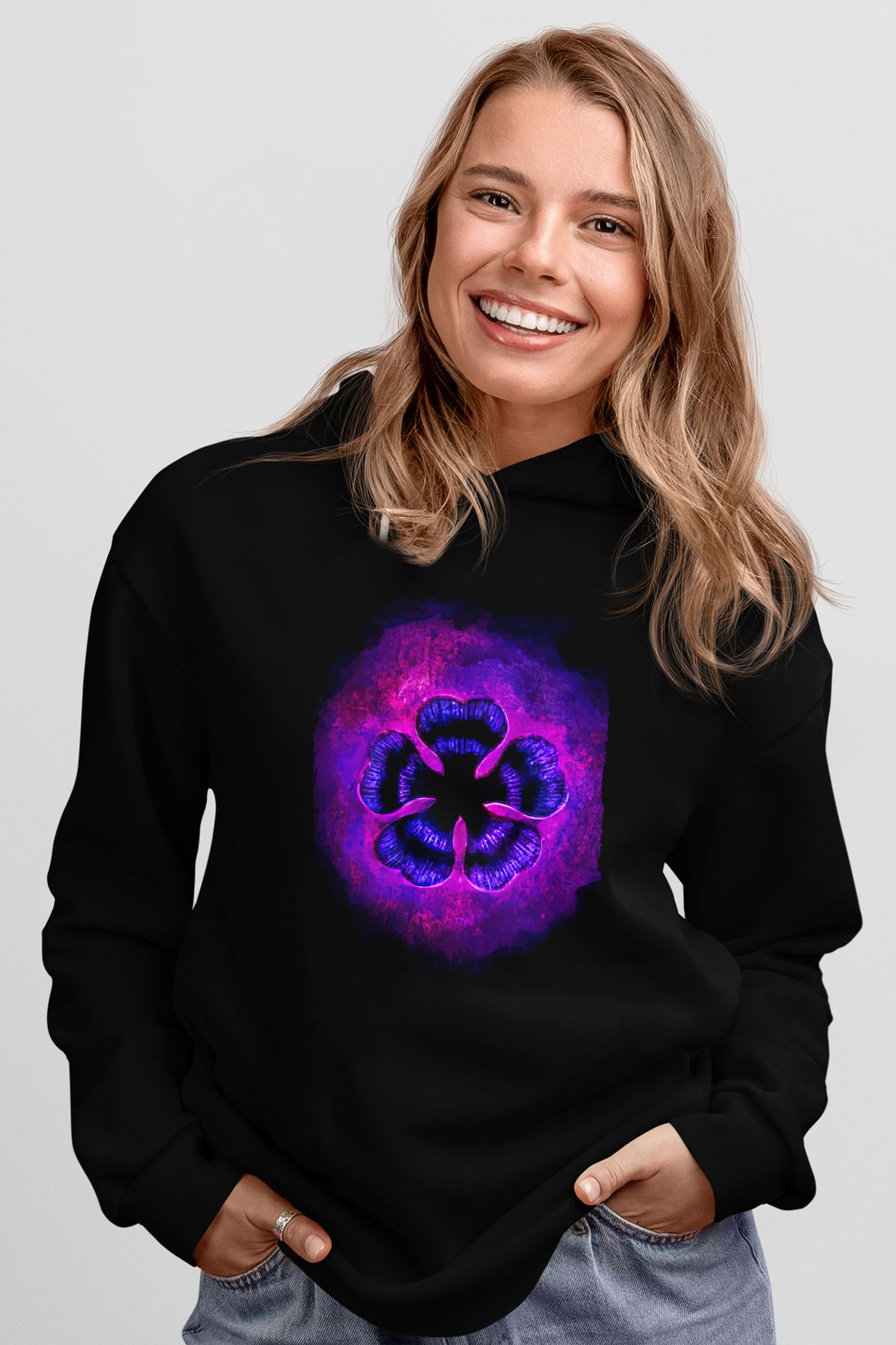 Black Clover Baskılı Unisex Siyah Hoodie