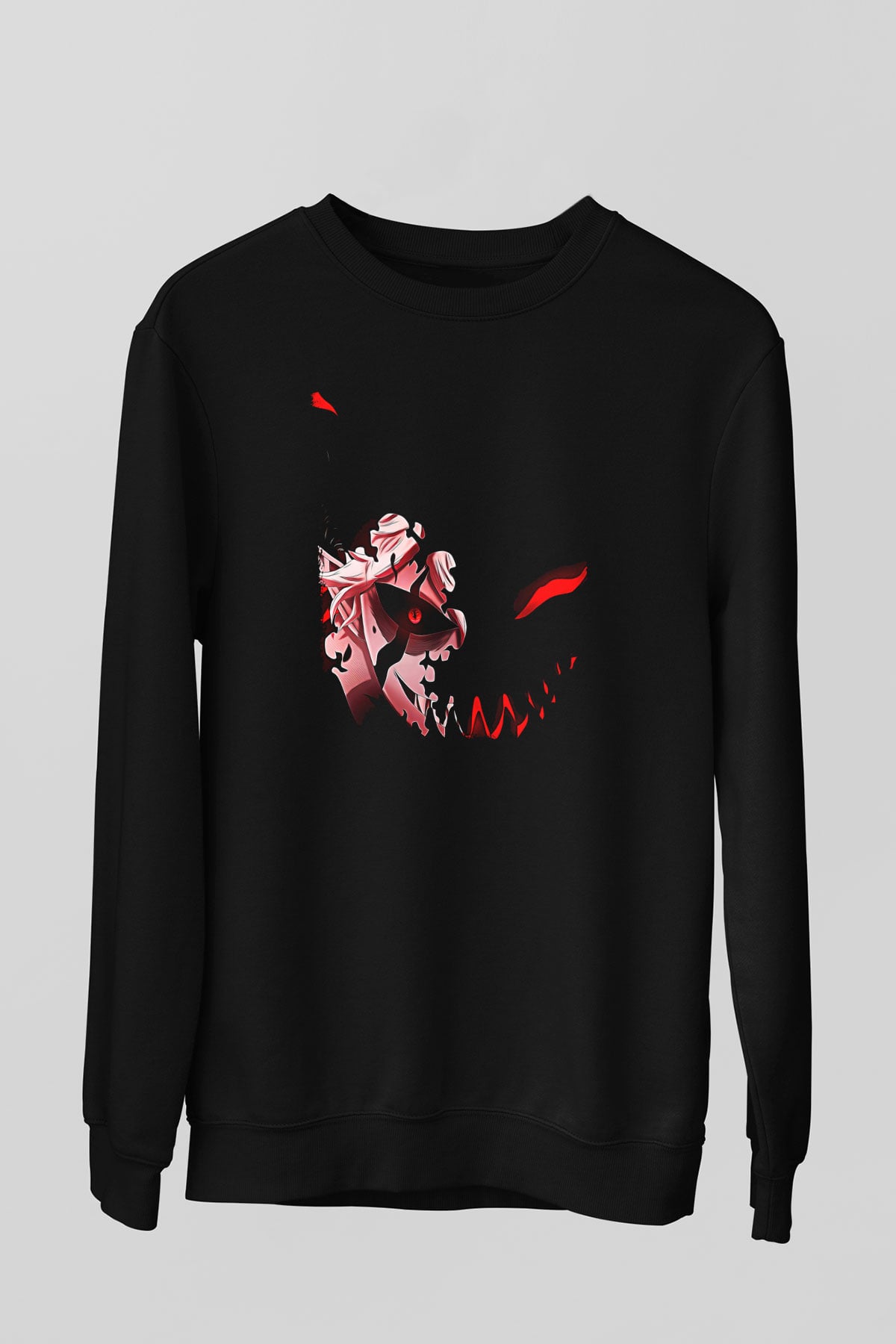 Black Clover Baskılı Unisex Siyah Sweatshirt