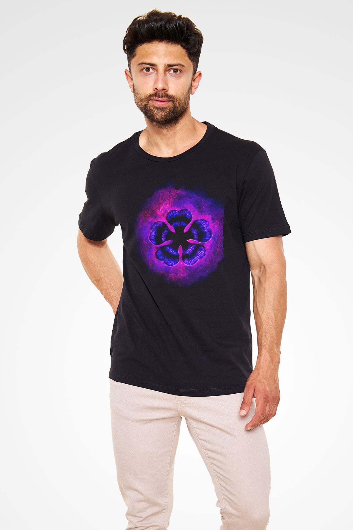 Black Clover Baskılı Unisex Siyah Tişört - Tshirt