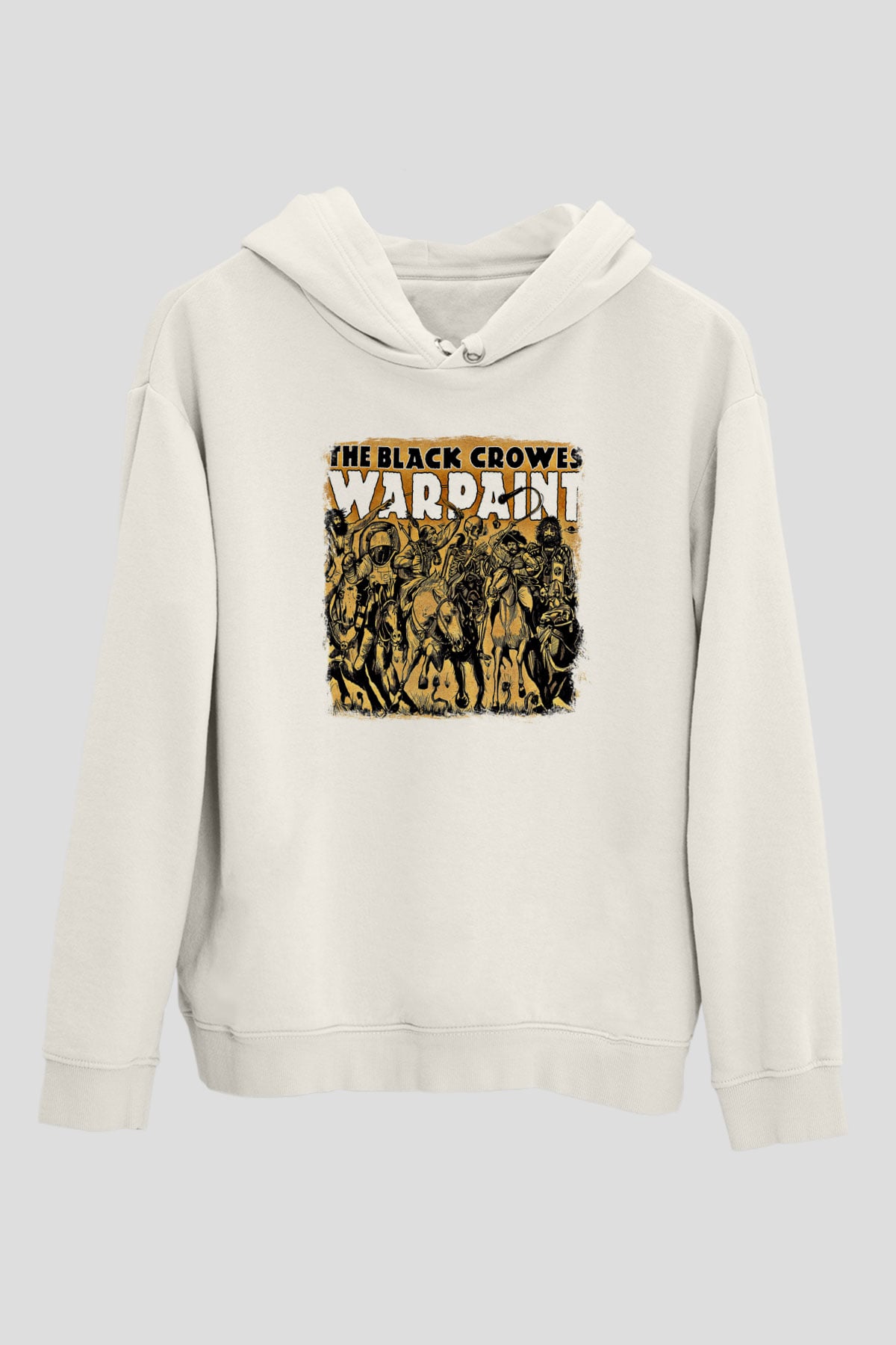 Black Crowes Baskılı Unisex Beyaz Hoodie