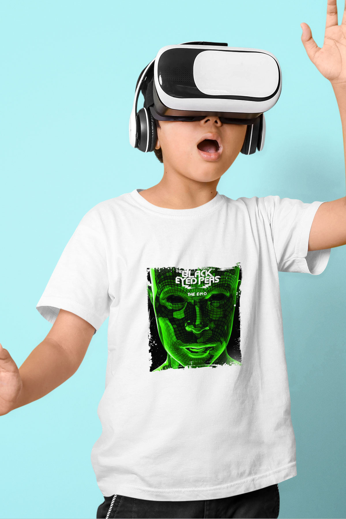 Black Eyed Peas Baskılı Unisex Beyaz Çocuk Tişört