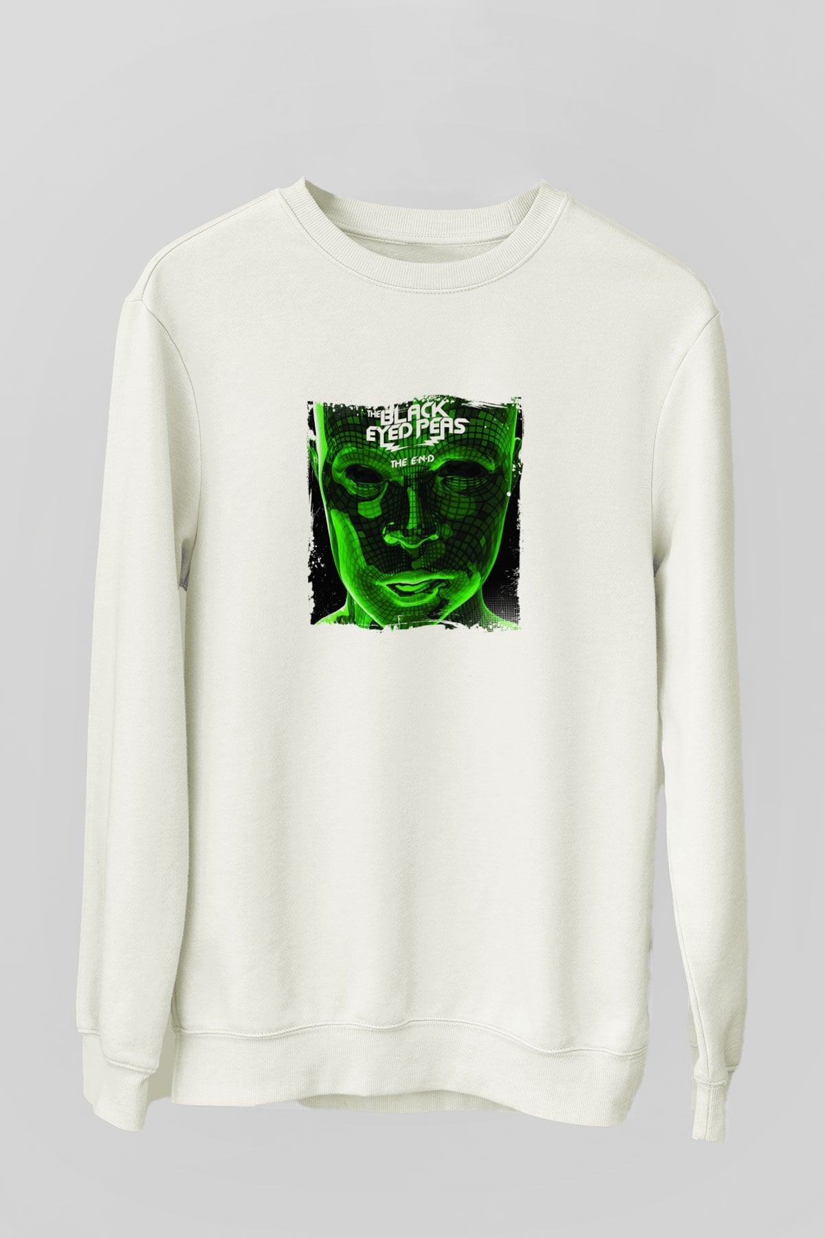 Black Eyed Peas Baskılı Unisex Beyaz Sweatshirt