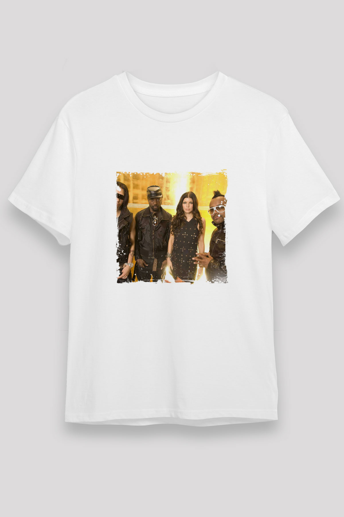 Black Eyed Peas Baskılı Unisex Beyaz Tişört