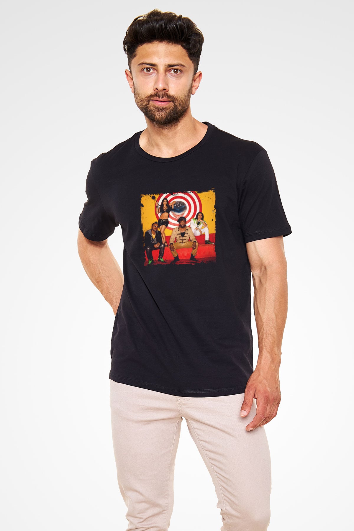Black Eyed Peas Baskılı Unisex Siyah Tişört