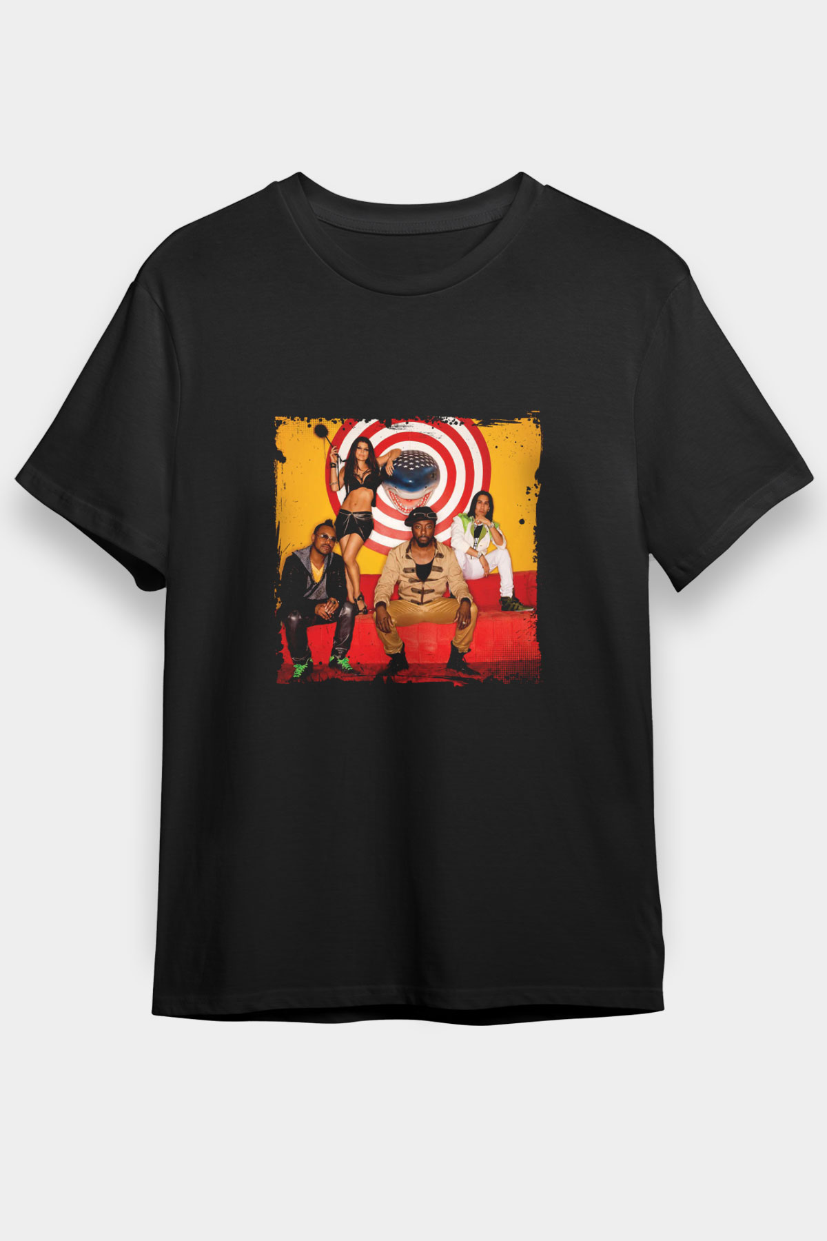 Black Eyed Peas Baskılı Unisex Siyah Tişört