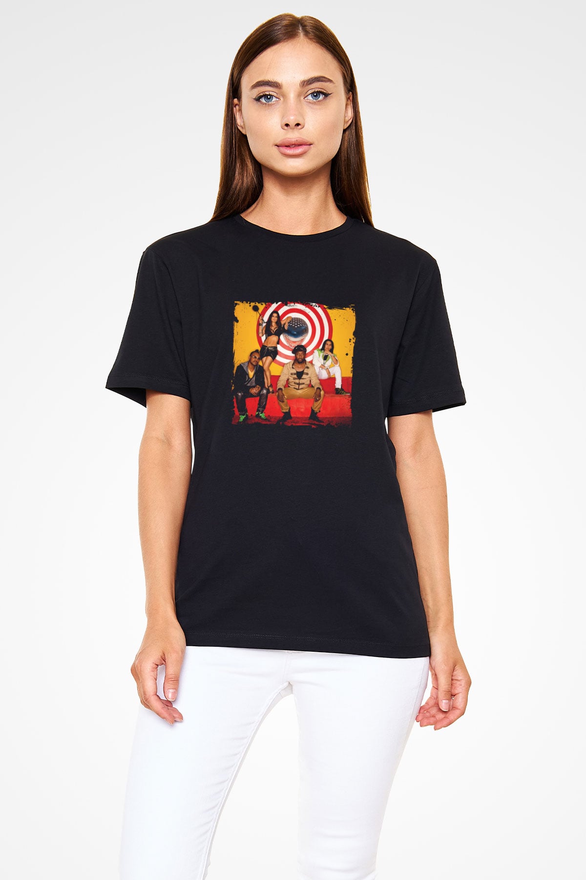 Black Eyed Peas Baskılı Unisex Siyah Tişört