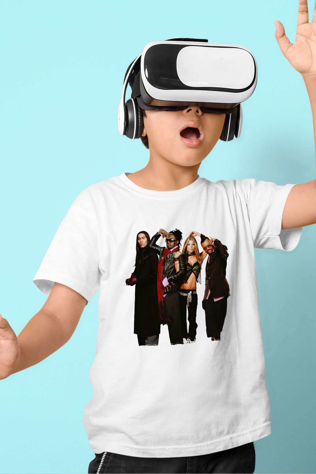 Black Eyed Peas Beyaz Unisex Çocuk Tişört