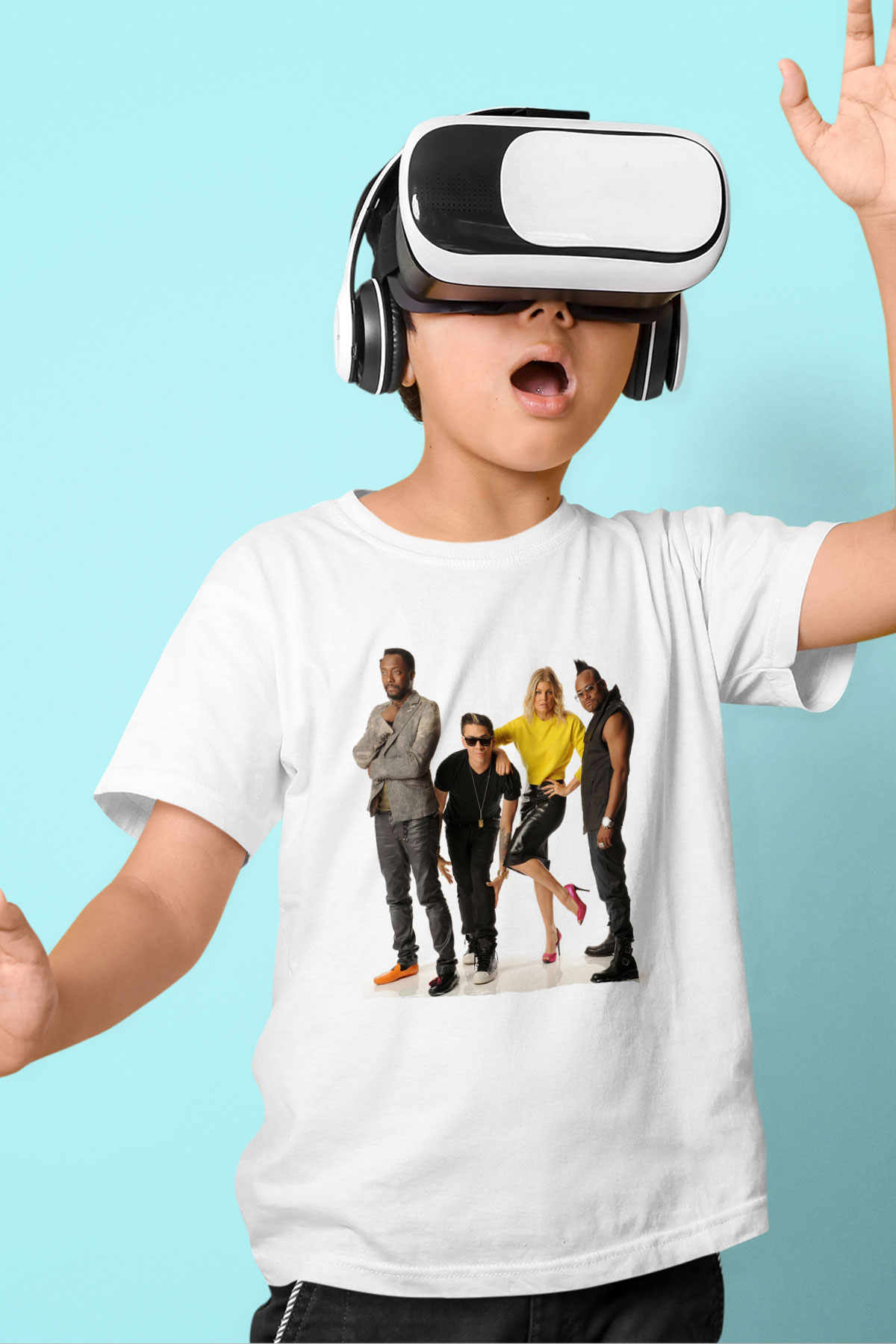 Black Eyed Peas Beyaz Unisex Çocuk Tişört