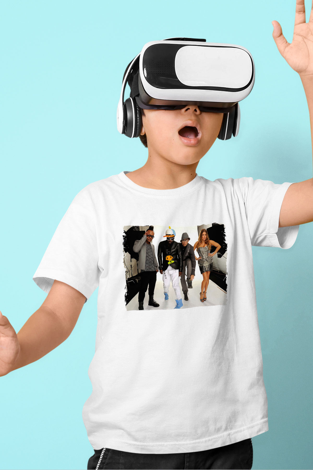 Black Eyed Peas Beyaz Unisex Çocuk Tişört