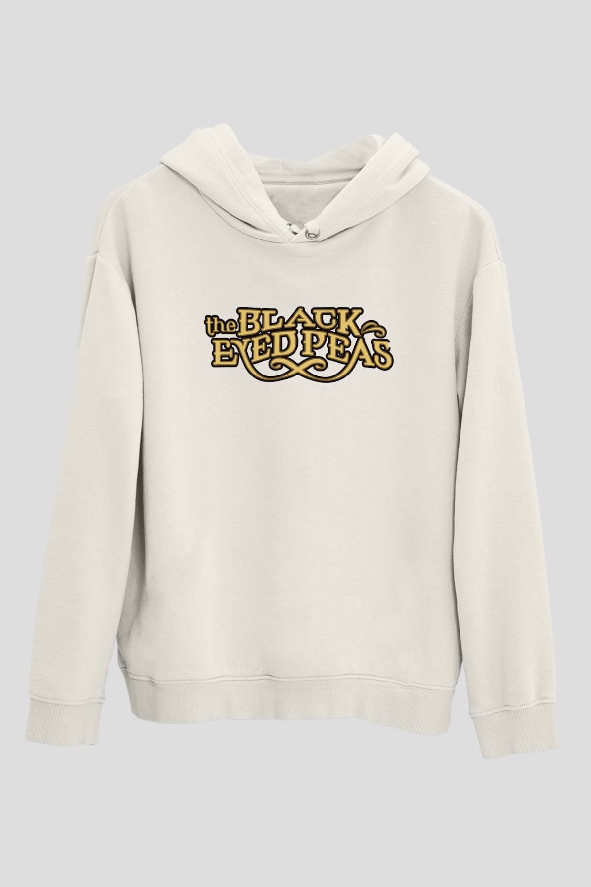 Black Eyed Peas Beyaz Unisex Kapüşonlu Sweatshirt