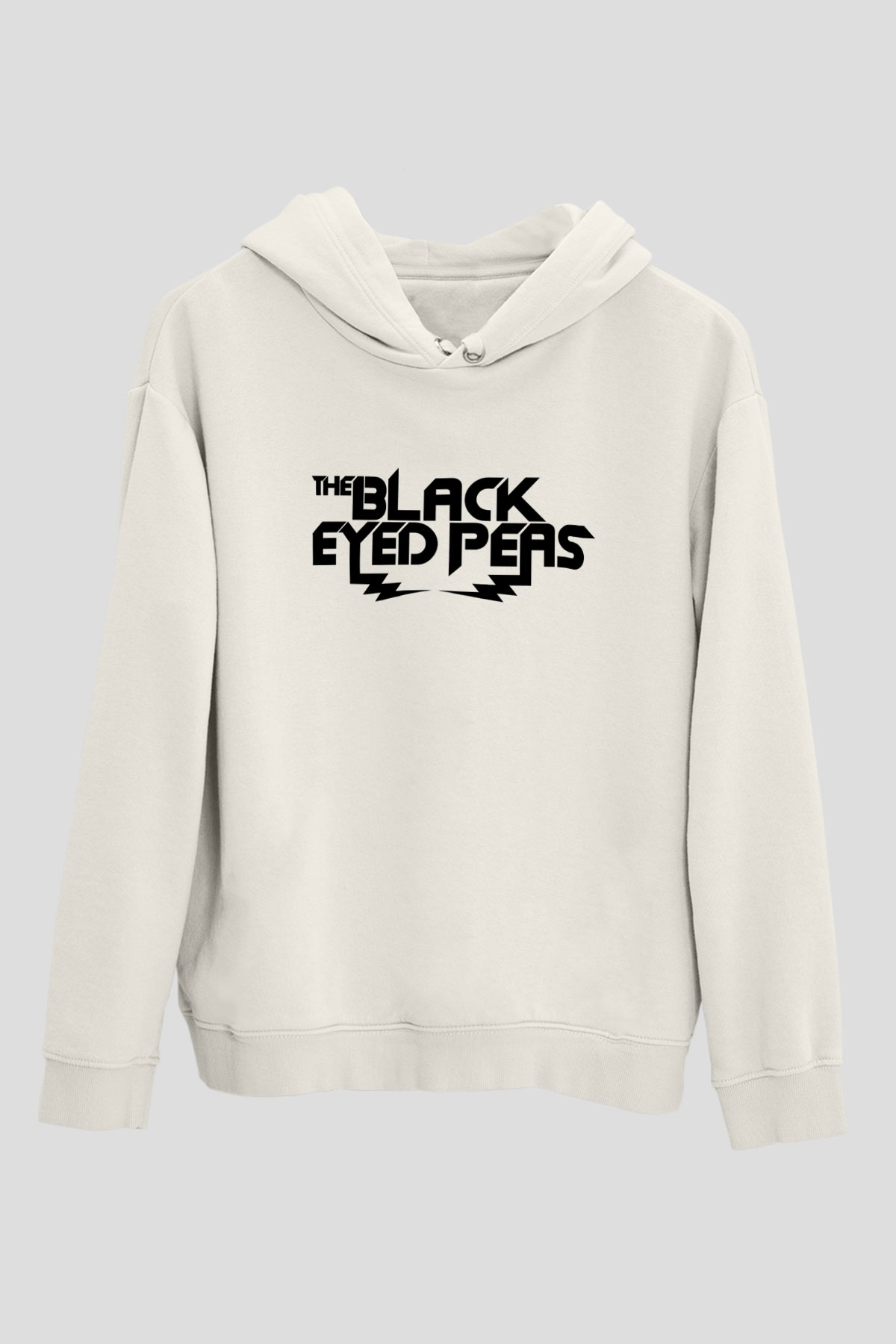 Black Eyed Peas Beyaz Unisex Kapüşonlu Sweatshirt