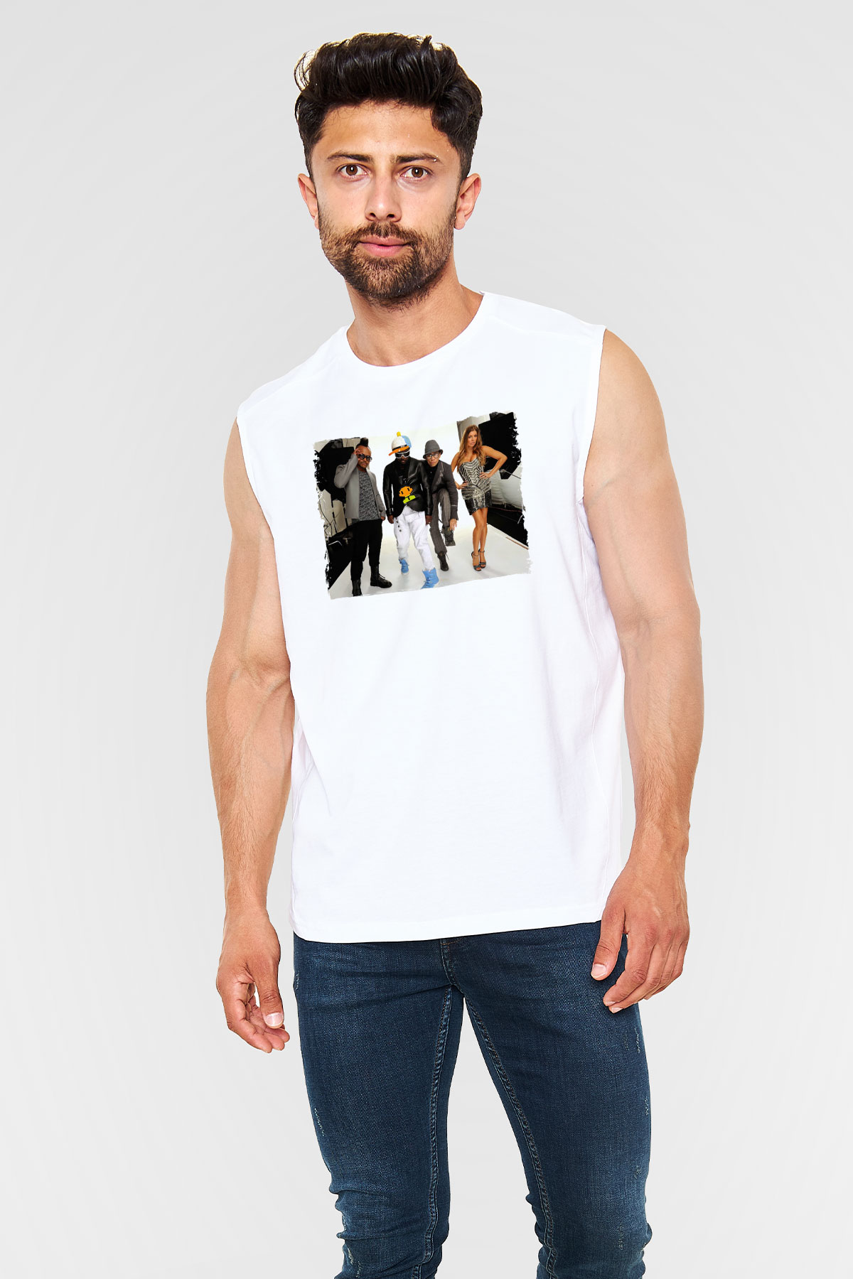 Black Eyed Peas Beyaz Unisex Kolsuz Tişört