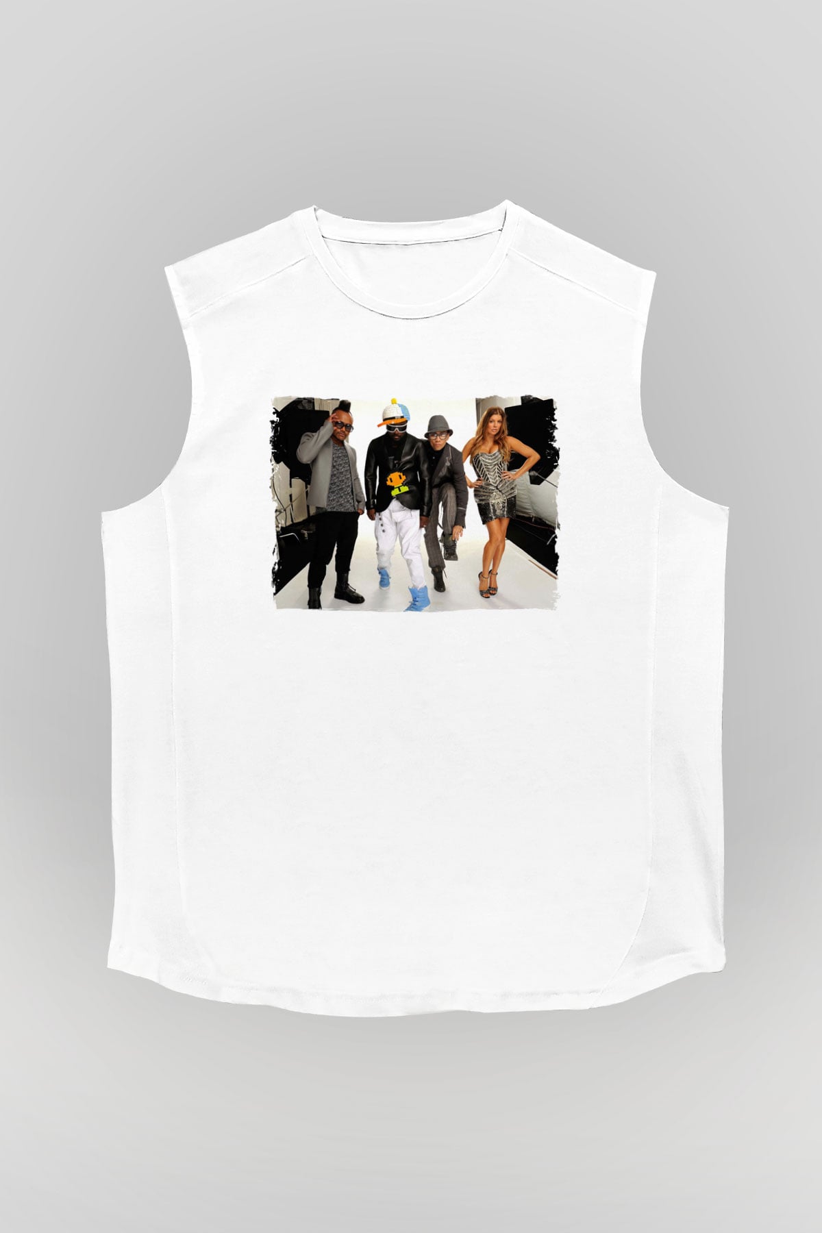 Black Eyed Peas Beyaz Unisex Kolsuz Tişört